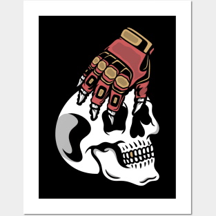 Biker skull Posters and Art